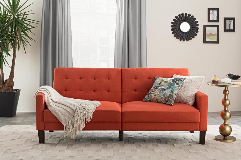 Porter 2-seters Sovesofa Oransje - Dorel Home - Møbler - Sofaer - Sovesofaer - Langsgående sovesofa