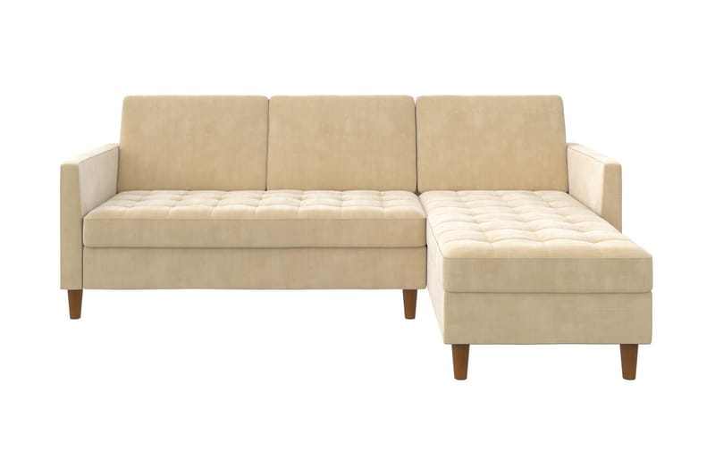 Presley 3-sits Divansovesofa Justerbar Kremhvit/Tre - Dorel Home - Møbler - Sofaer - Sovesofaer - Sovesofa divan