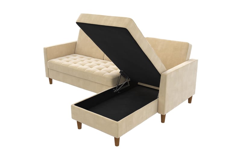 Presley 3-sits Divansovesofa Justerbar Kremhvit/Tre - Dorel Home - Møbler - Sofaer - Sovesofaer - Sovesofa divan