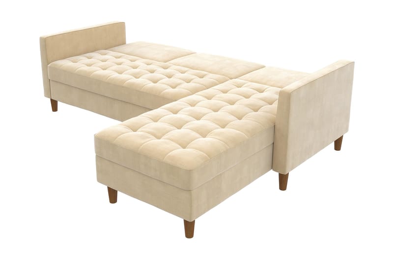 Presley 3-sits Divansovesofa Justerbar Kremhvit/Tre - Dorel Home - Møbler - Sofaer - Sovesofaer - Sovesofa divan