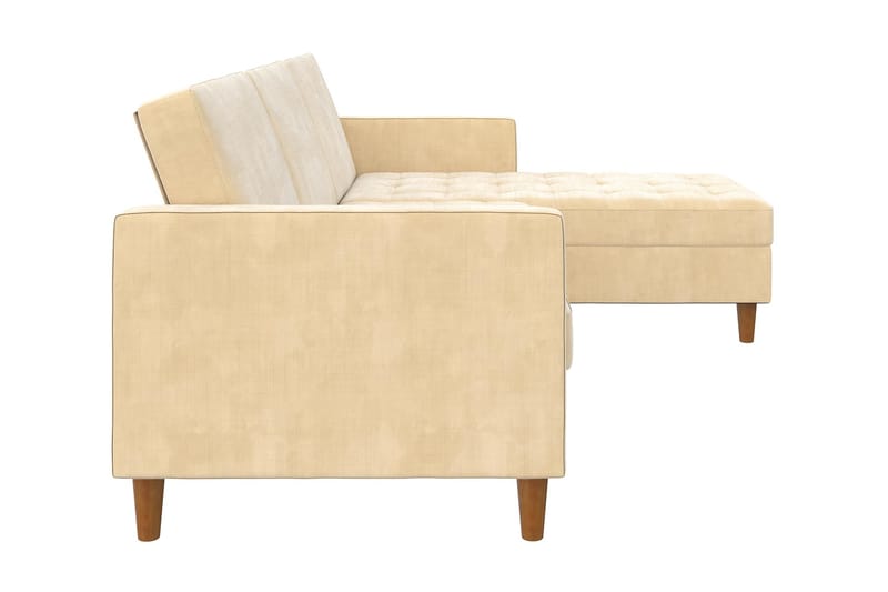 Presley 3-sits Divansovesofa Justerbar Kremhvit/Tre - Dorel Home - Møbler - Sofaer - Sovesofaer - Sovesofa divan