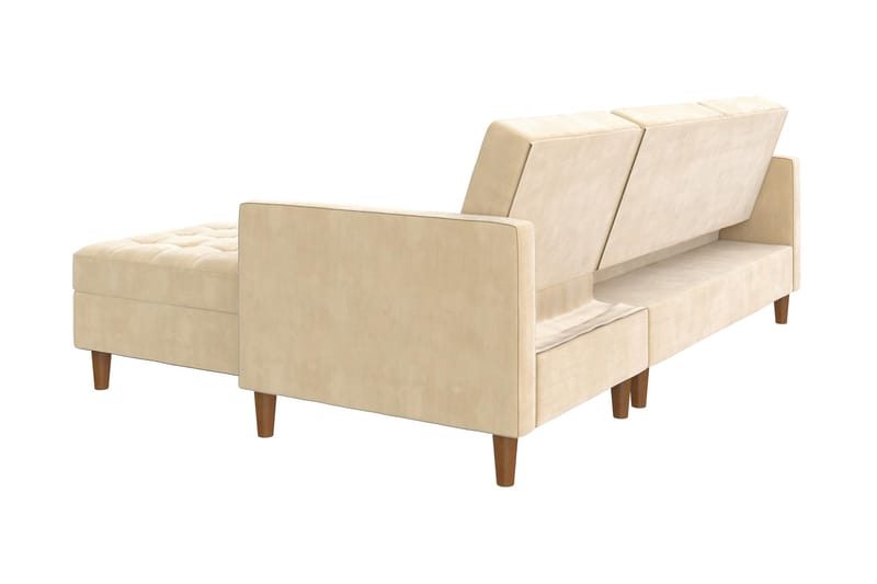 Presley 3-sits Divansovesofa Justerbar Kremhvit/Tre - Dorel Home - Møbler - Sofaer - Sovesofaer - Sovesofa divan