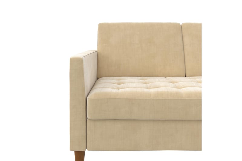 Presley 3-sits Divansovesofa Justerbar Kremhvit/Tre - Dorel Home - Møbler - Sofaer - Sovesofaer - Sovesofa divan