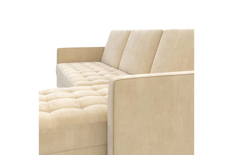 Presley 3-sits Divansovesofa Justerbar Kremhvit/Tre - Dorel Home - Møbler - Sofaer - Sovesofaer - Sovesofa divan