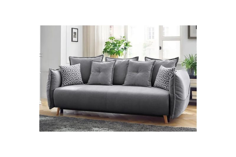Puffin Sovesofa 3-seter - Grå - Møbler - Sofaer - Sovesofaer