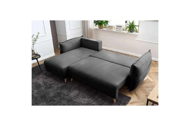 Puffin Sovesofa med divan 3-seter - Antrasitt - Møbler - Sofaer - Sovesofaer