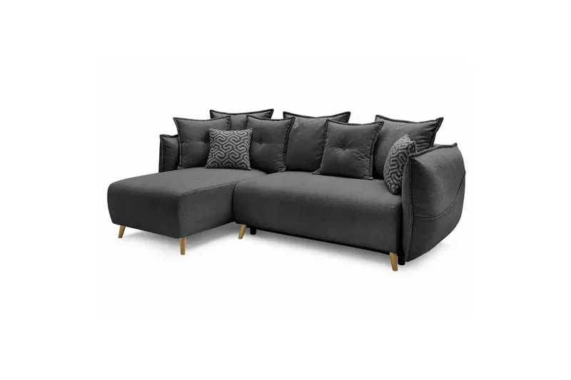 Puffin Sovesofa med divan 3-seter - Antrasitt - Møbler - Sofaer - Sovesofaer