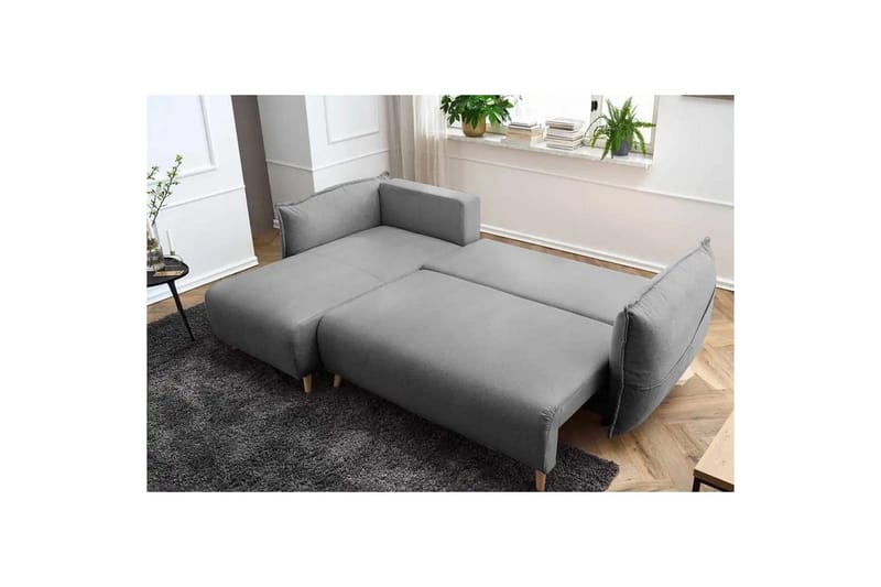 Puffin Sovesofa med divan 3-seter - Grå - Møbler - Sofaer - Sovesofaer