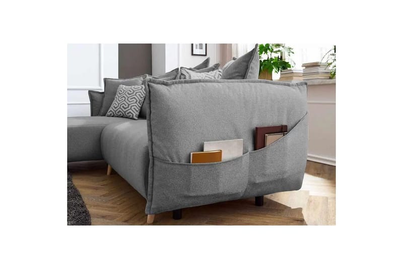 Puffin Sovesofa med divan 3-seter - Grå - Møbler - Sofaer - Sovesofaer