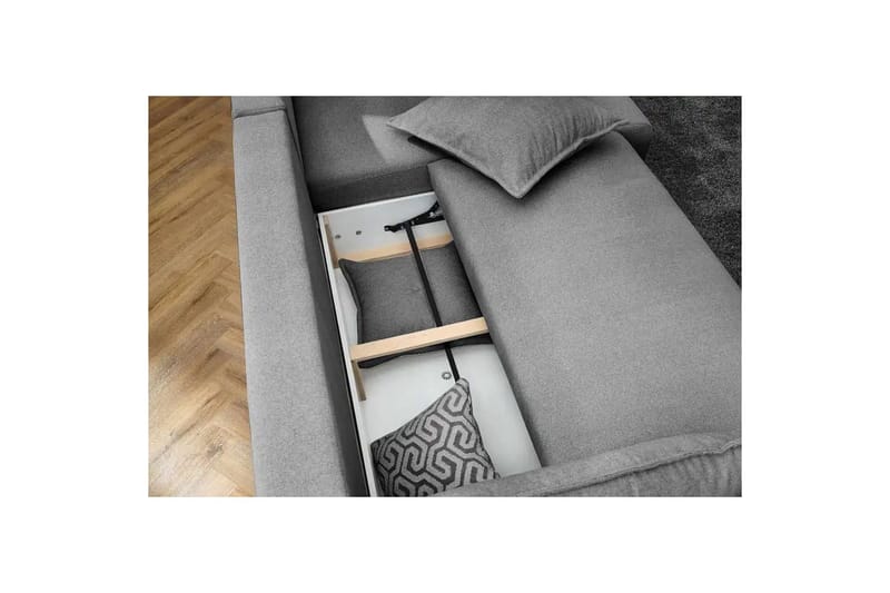 Puffin Sovesofa med divan 3-seter - Grå - Møbler - Sofaer - Sovesofaer
