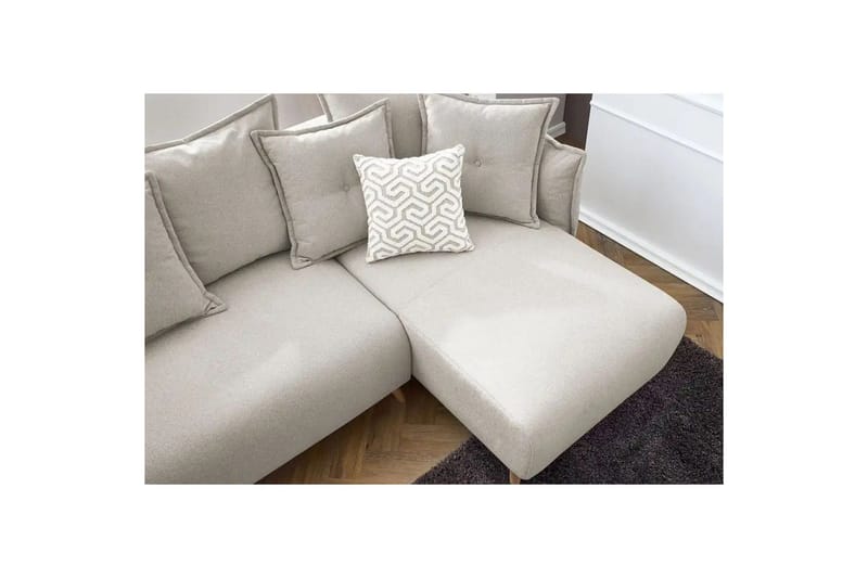 Puffin Sovesofa med divan 3-seter - Kremhvit - Møbler - Sofaer - Sovesofaer