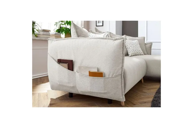 Puffin Sovesofa med divan 3-seter - Kremhvit - Møbler - Sofaer - Sovesofaer