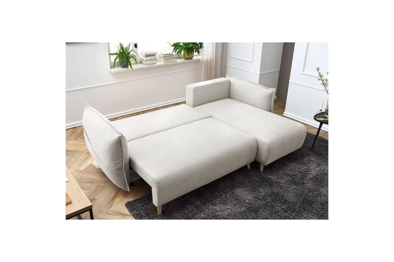 Puffin Sovesofa med divan 3-seter - Kremhvit - Møbler - Sofaer - Sovesofaer
