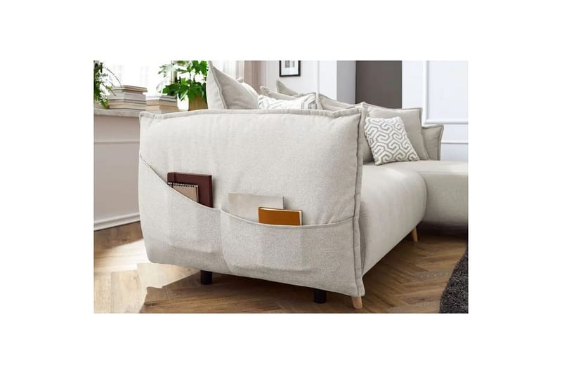 Puffin Sovesofa med divan 3-seter - Kremhvit - Møbler - Sofaer - Sovesofaer