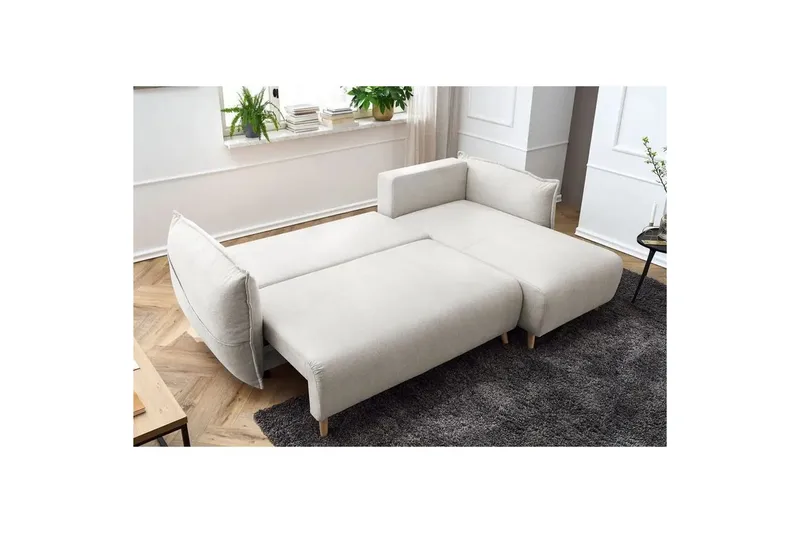 Puffin Sovesofa med divan 3-seter - Kremhvit - Møbler - Sofaer - Sovesofaer