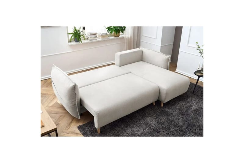 Puffin Sovesofa med divan 3-seter - Kremhvit - Møbler - Sofaer - Sovesofaer