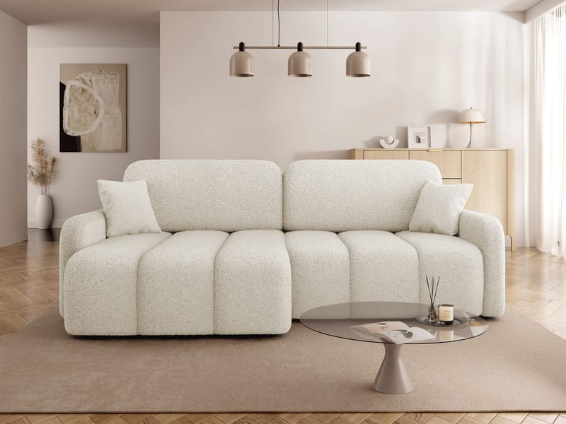 Quarlos 3-seters Sovesofa med Divan Venstre og Oppbevaring - Beige - Møbler - Sofaer - Sovesofaer