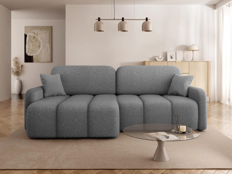 Quarlos 3-seters Sovesofa med Divan Venstre og Oppbevaring - Grå - Møbler - Sofaer - Sovesofaer