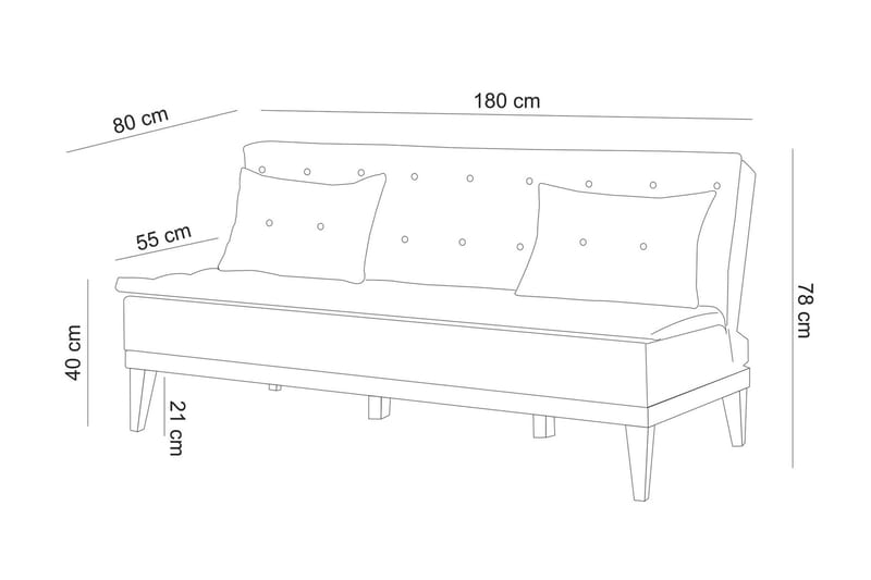 Raguel Sovesofa 3-seter - Grå - Sovesofaer - 3 seters sovesofa