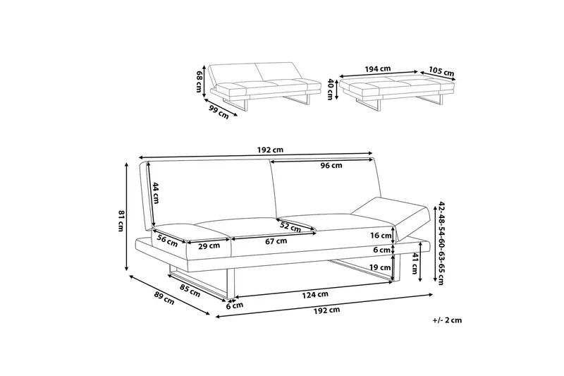 Ramsholt Sovesofa - Blå - Møbler - Sofaer - Sovesofaer