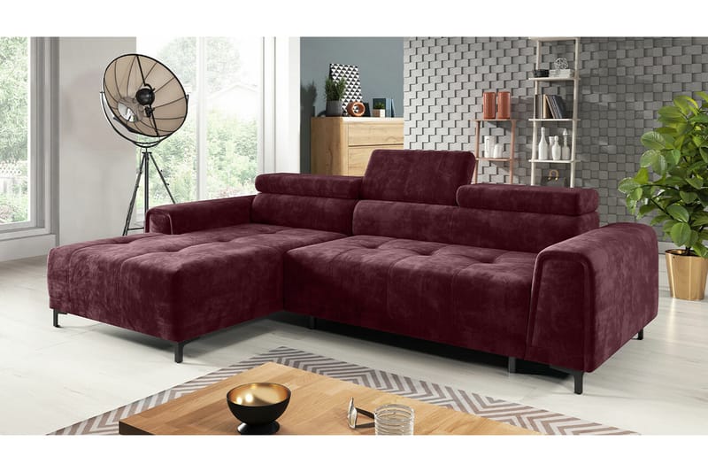 Rathkeale 3-seters Hjørnesovesofa - Lilla - Møbler - Sofaer - Sovesofaer