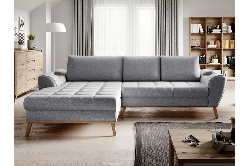 Rathkeale 3-seters Hjørnesovesofa - Lysegrå - Møbler - Sofaer - Sovesofaer