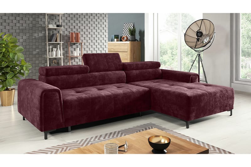 Rathkeale 3-seters Hjørnesovesofa - Mørkelilla - Møbler - Sofaer - Sovesofaer