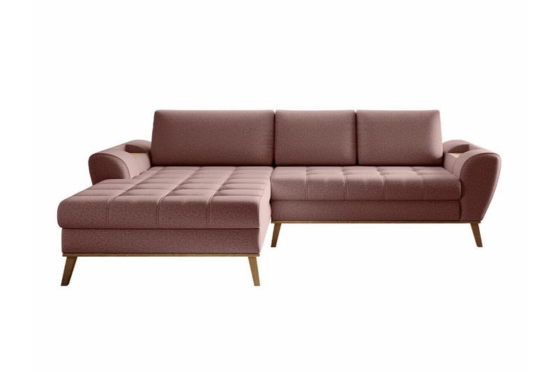 Rathkeale 3-seters Hjørnesovesofa - Rosa - Møbler - Sofaer - Sovesofaer