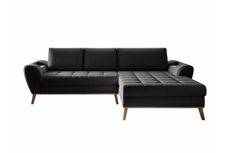 Rathkeale 3-seters Hjørnesovesofa - Svart - Møbler - Sofaer - Sovesofaer