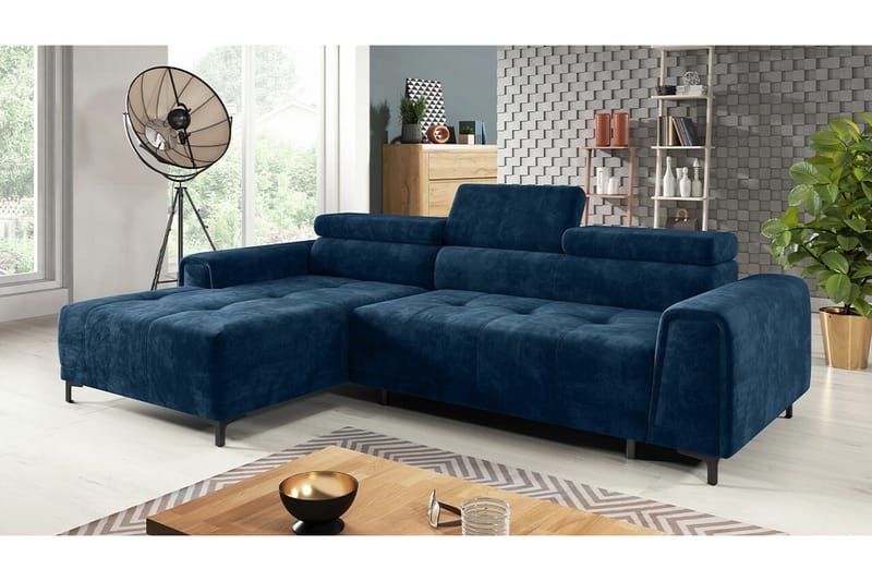 Rathkeale 3-sits Hörnbäddsoffa Dark blue - Møbler - Sofaer - Sovesofaer