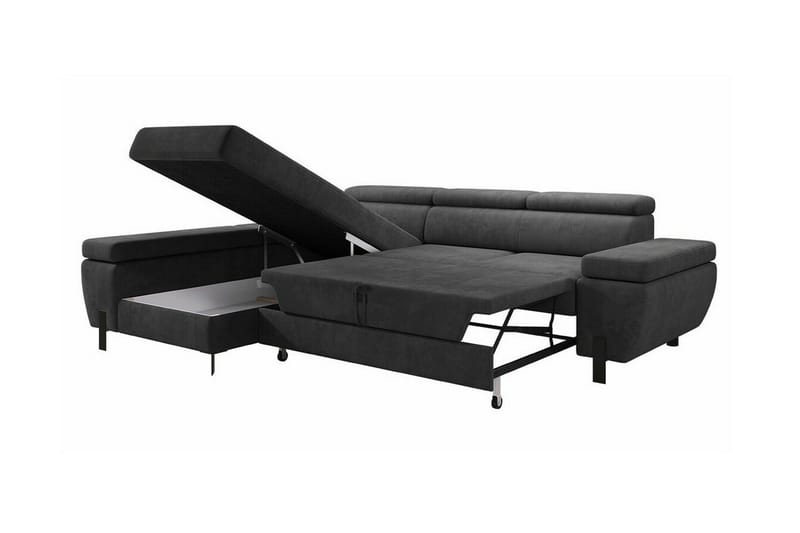 Rathkeale 4-sits Hörnbäddsoffa Dark grey - Møbler - Sofaer - Sovesofaer