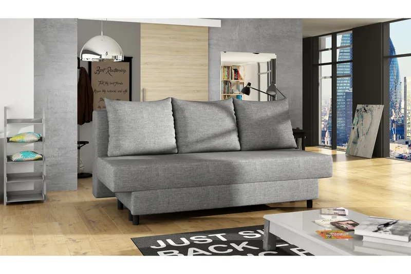 Rayez 2-seter Sovesofa 130x190 cm i Stoff, Grå