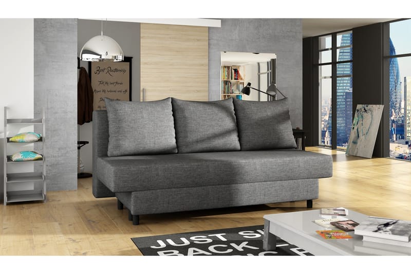 Rayez 2-seter Sovesofa 130x190 cm i Stoff, Grå