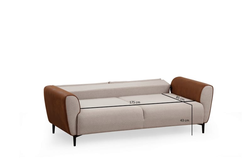 Rebelo 3-seter Sovesofa - Beige - Sovesofaer