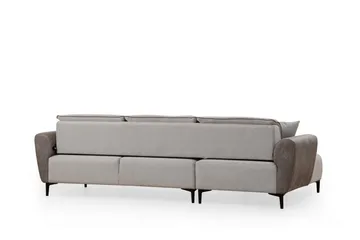 Rebelo 3-seters Venstrevendt L-formet Sovesofa 85x220 cm i Bouclé - Grå - Møbler - Sofaer - Sovesofaer