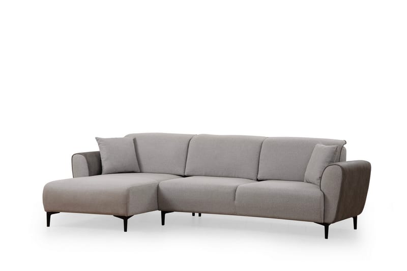 Rebelo 3-seters Venstrevendt L-formet Sovesofa 85x220 cm i Bouclé, Grå