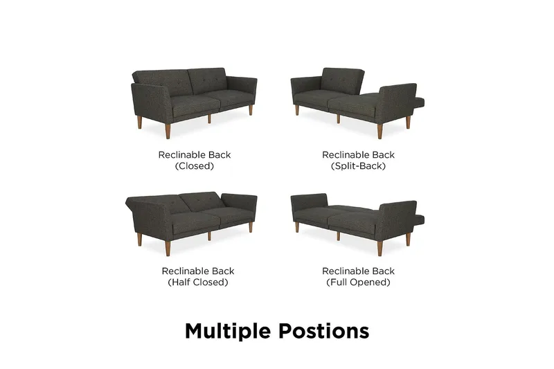 Regal 2-seters Sovesofa Mørkegrå - Novogratz - Møbler - Sofaer - Sovesofaer