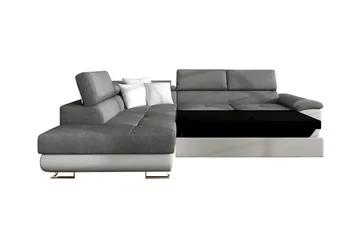 Reginia 3-seter Hjørnesovesofa 125x195 cm med Oppbevaring i Kordfløyel - Lys Beige - Møbler - Sofaer - Sovesofaer