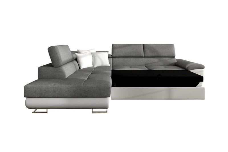 Reginia 3-seter Hjørnesovesofa 125x195 cm med Oppbevaring i Kordfløyel - Lys Beige - Møbler - Sofaer - Sovesofaer