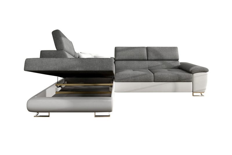 Reginia 3-seters Høyrevendt L-formet Hjørnesovesofa med Oppbevaring i Stoff - Grønn - Møbler - Sofaer - Sovesofaer