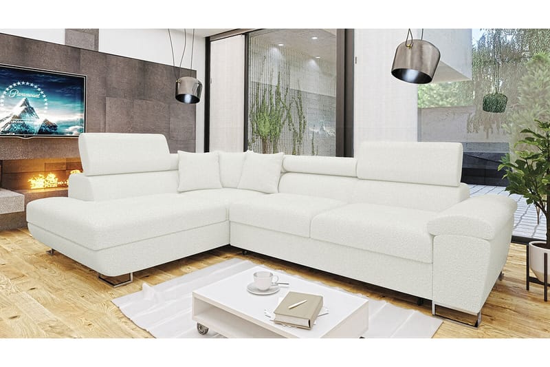 Reginia 3-seters Hjørnesovesofa - Hvit - Møbler - Sofaer - Sovesofaer