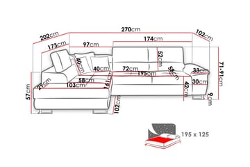 Reginia 3-seters Hjørnesovesofa - Hvit - Møbler - Sofaer - Sovesofaer