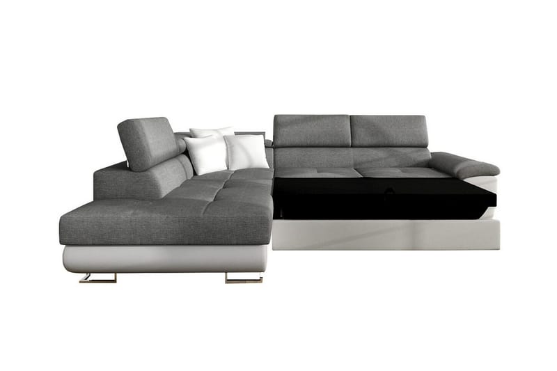 Reginia 3-seters Hjørnesovesofa - Hvit/Grå - Møbler - Sofaer - Sovesofaer