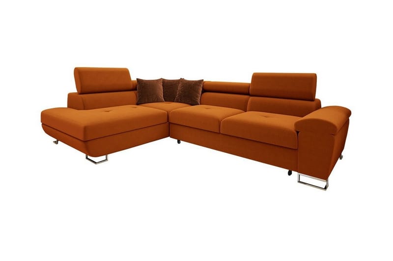Reginia 3-seters Hjørnesovesofa - Mørk Oransje - Møbler - Sofaer - Sovesofaer