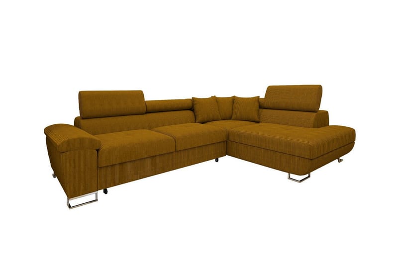 Reginia 3-seters Hjørnesovesofa - Mørkegul - Møbler - Sofaer - Sovesofaer