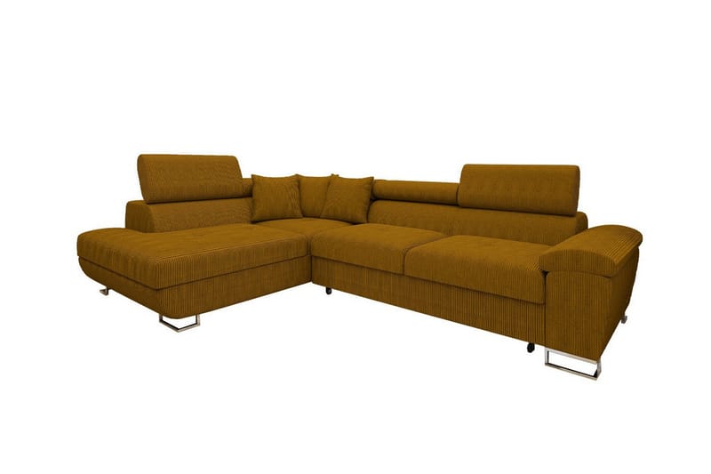 Reginia 3-seters Hjørnesovesofa - Mørkegul - Møbler - Sofaer - Sovesofaer