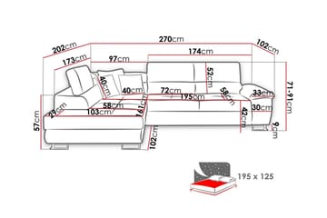 Reginia 3-seters Hjørnesovesofa - Møbler - Sofaer - Sovesofaer