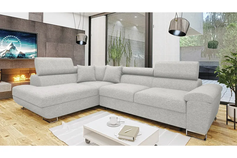 Reginia 3-sits Hörnbäddsoffa NO_BRAND White - Møbler - Sofaer - Sovesofaer