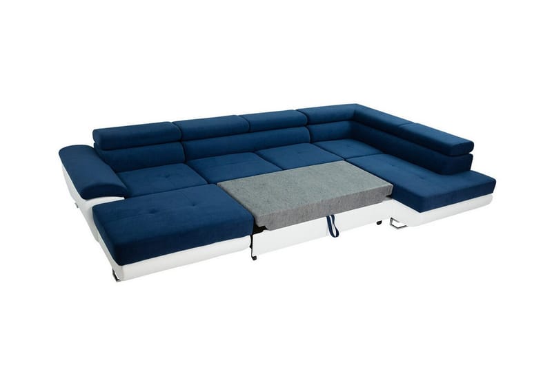 Reginia 4-seter Hjørnesovesofa 125x270 cm med Oppbevaring i Manchesterstoff - Blå - Møbler - Sofaer - Sovesofaer