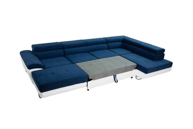 Reginia 4-seter Hjørnesovesofa 125x270 cm med Oppbevaring i Manchesterstoff - Blå - Møbler - Sofaer - Sovesofaer